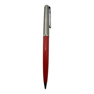 Vintage Parker Jotter Ballpoint Pen Red Barrel Stainless Steel Cap USA‎